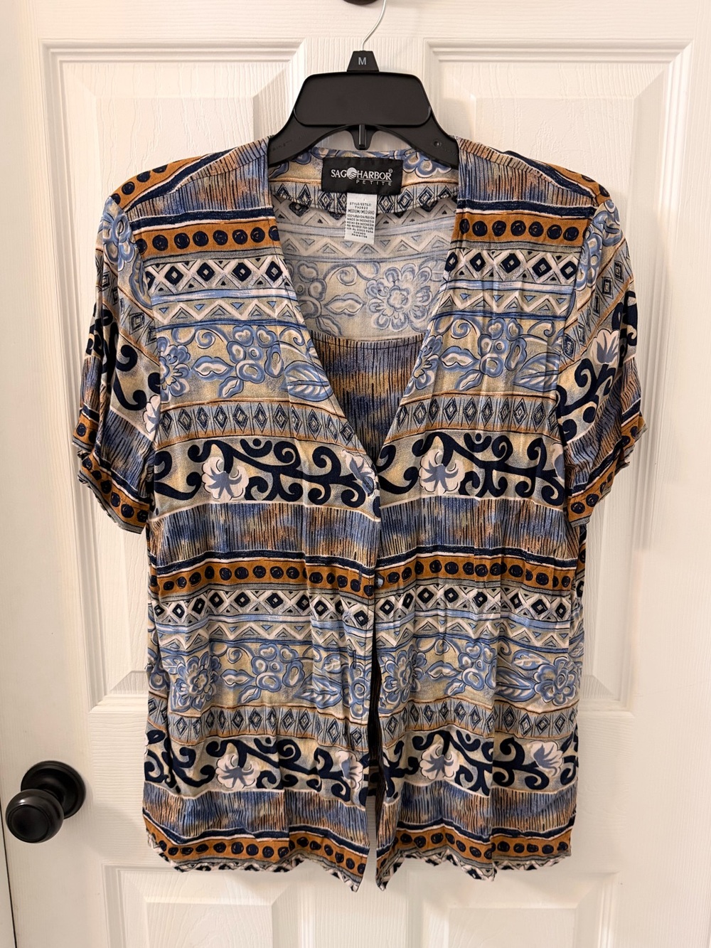 Sag Harbor Hawaiian shirt with built in tank and shoulder pads